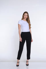 Terry Knit Ankle Pant - Black