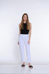 Terry Knit Ankle Pant - White