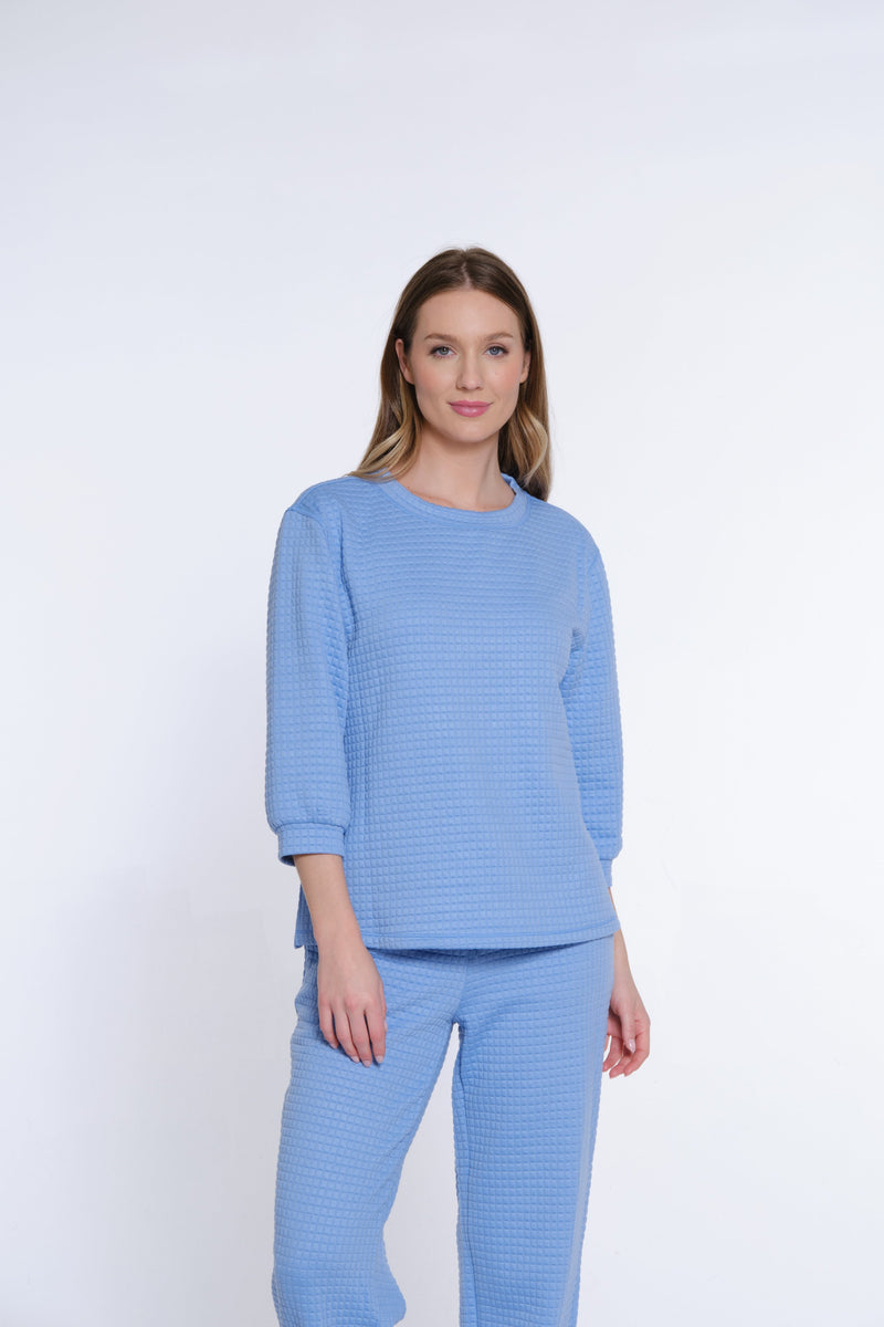 Jacquard Knit Top - Cornflower