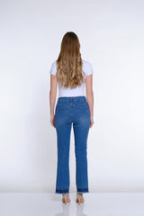 Bootcut Embroidered Jean - Medium Indigo