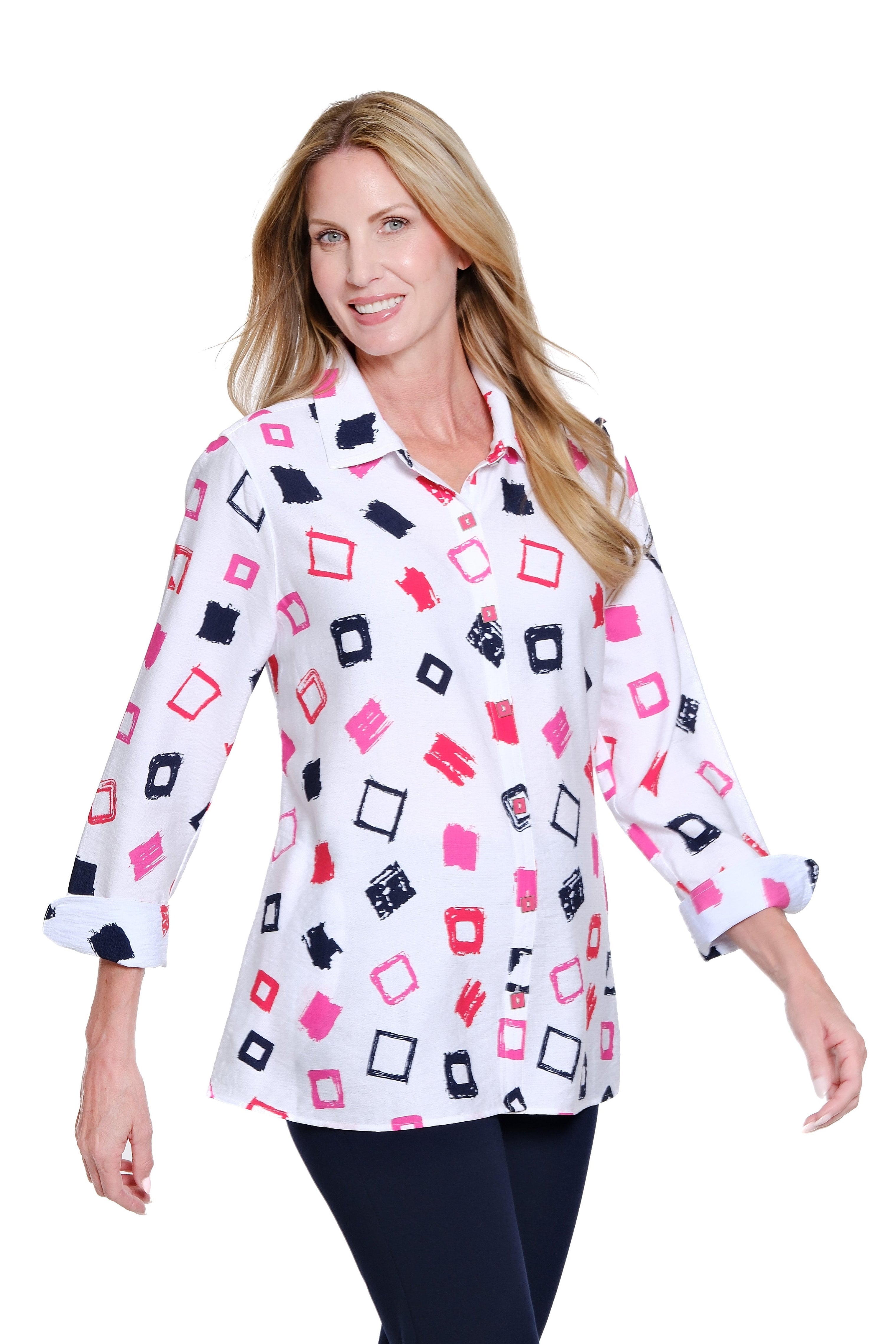 Printed Button-Front Shirt - Multi