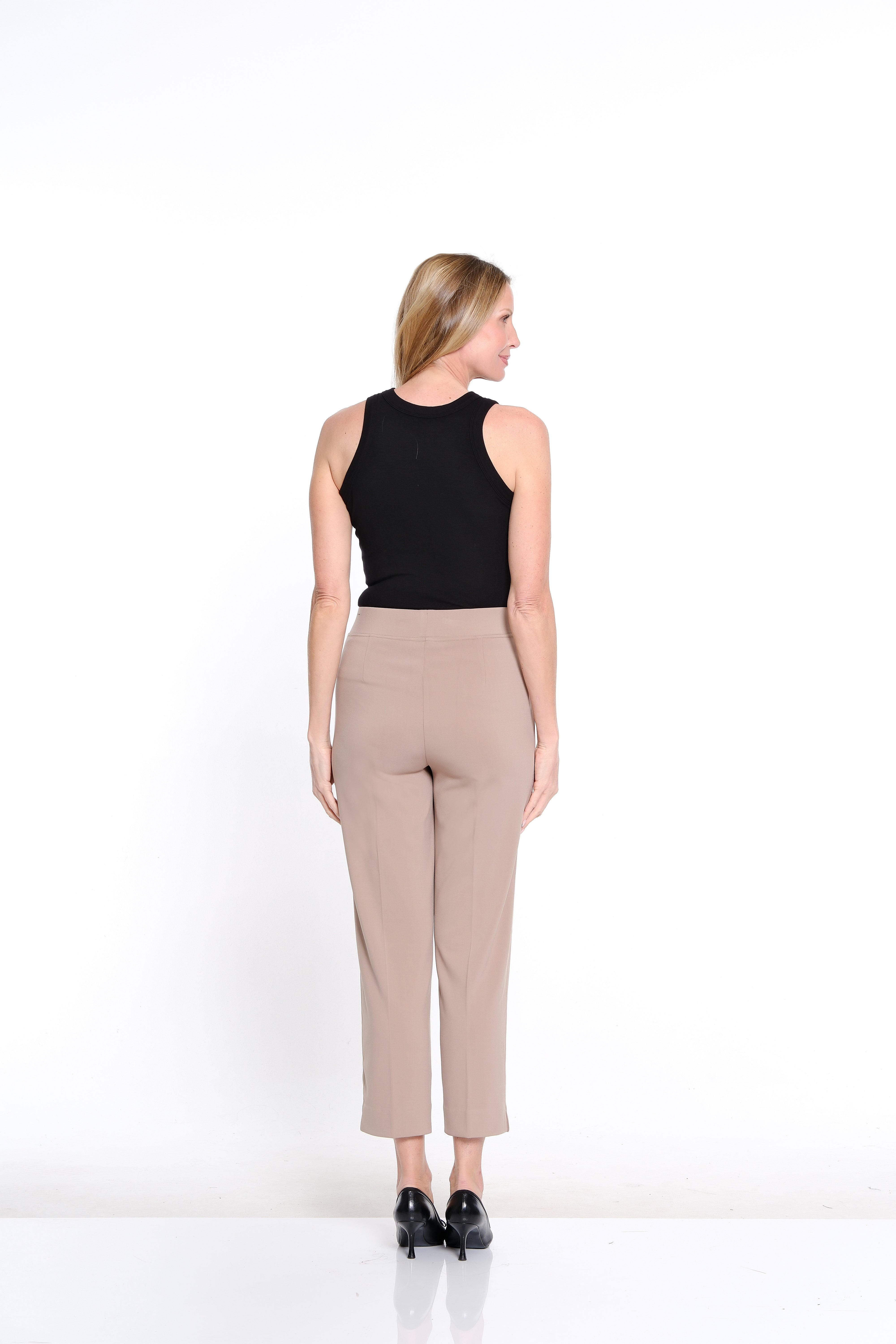 Knit Wide Leg Ankle Pant - Taupe