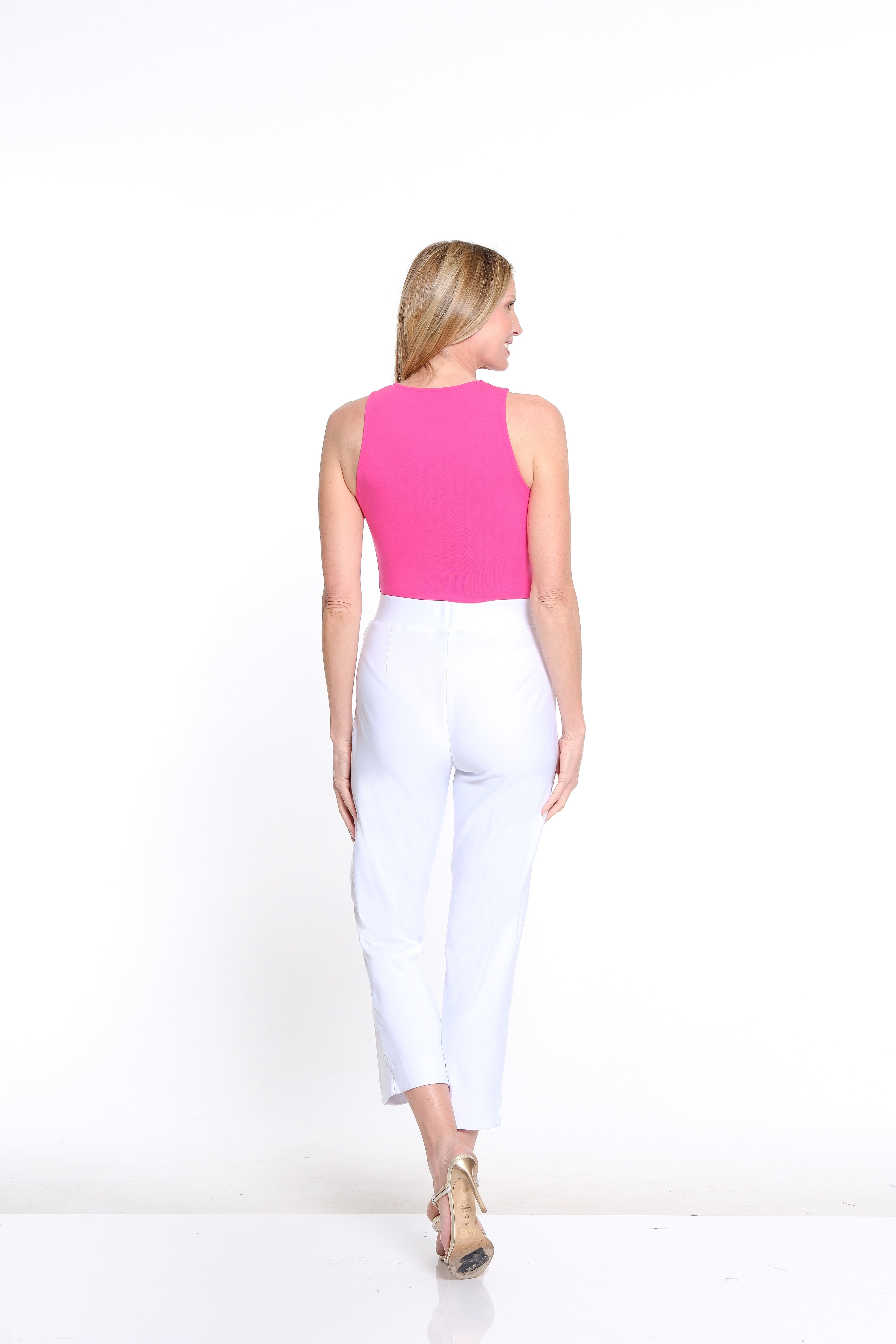 Knit Wide Leg Ankle Pant - White