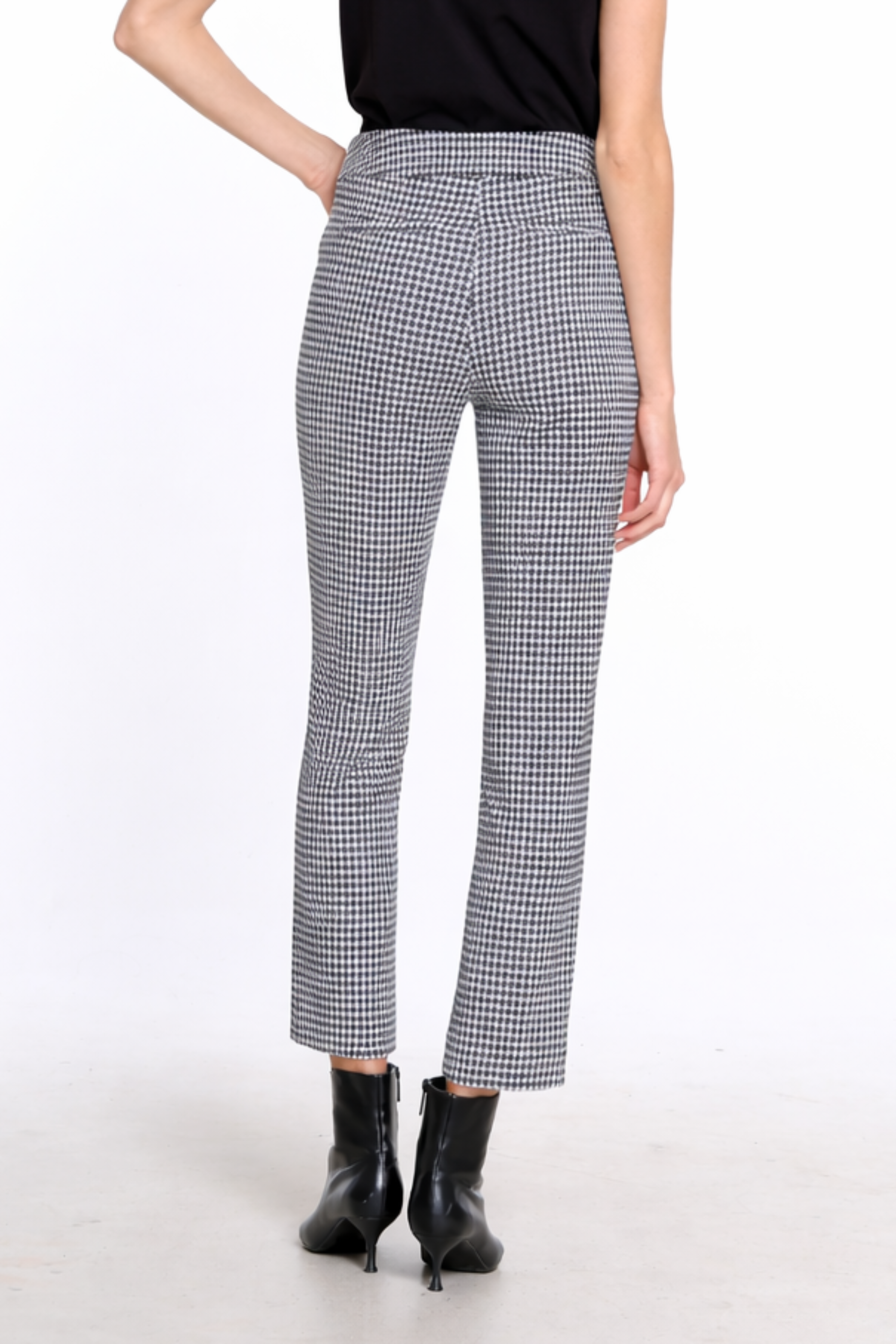 Menswear Check Woven Ankle Pant - Petite - Black