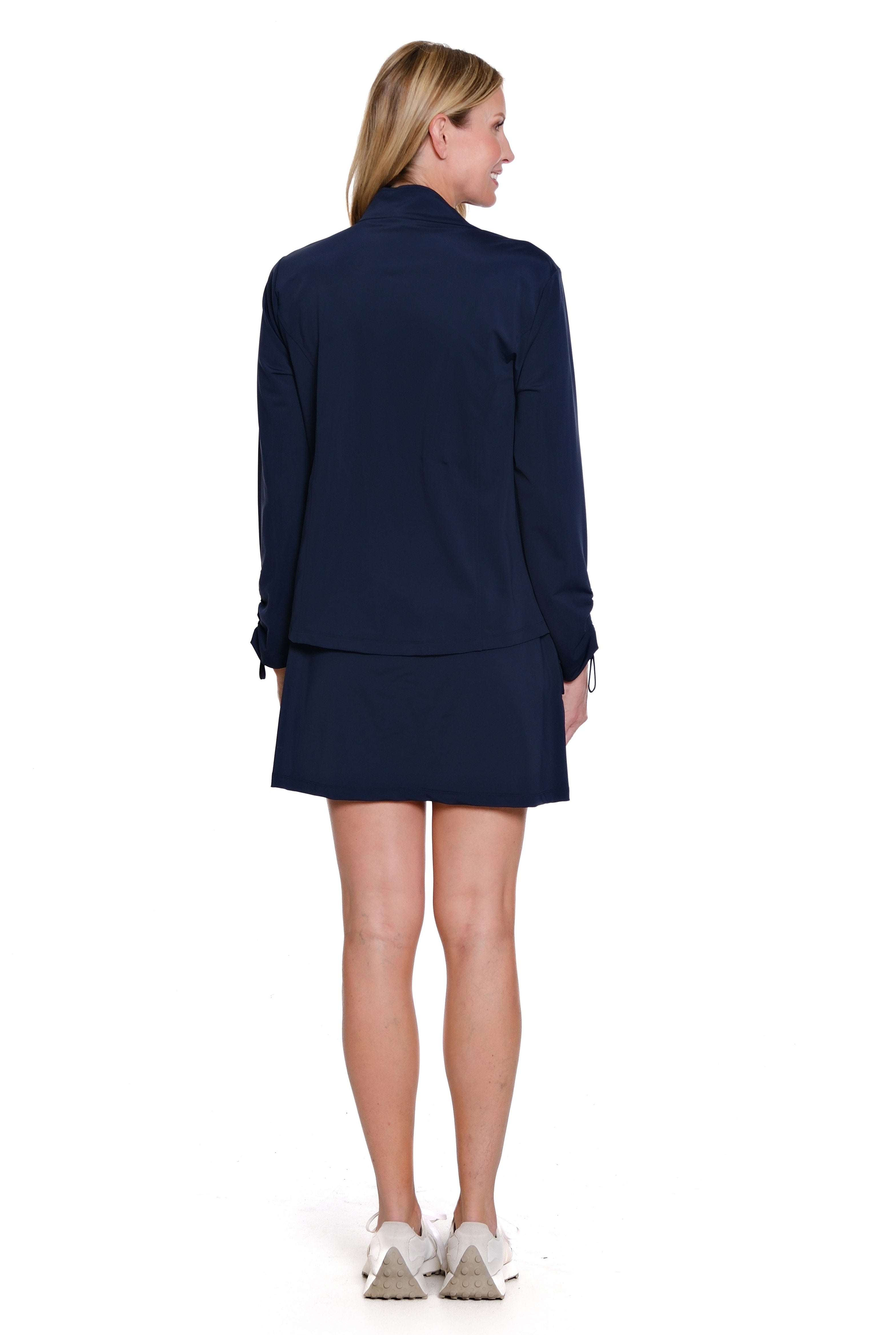 Drawstring Pull-On Jersey Knit Skort - Midnight
