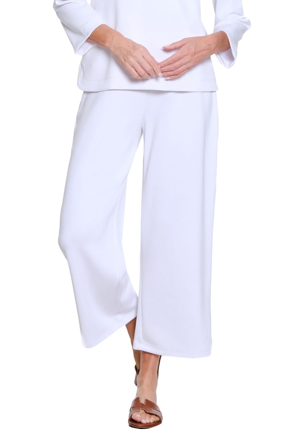 Wide Leg Knit Crop Pant - Petite