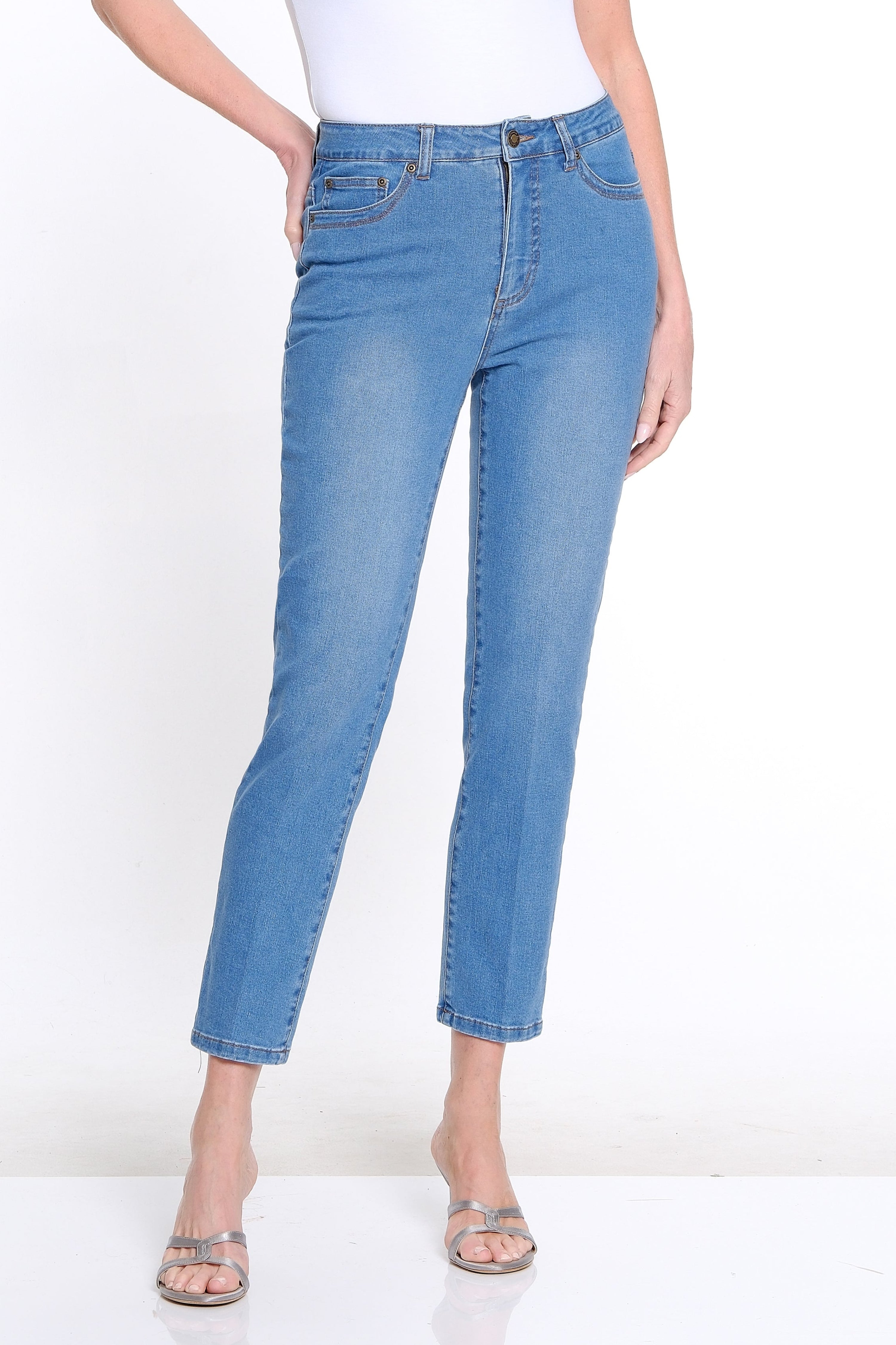 Classic Denim Ankle Jean - Petite - Medium Indigo