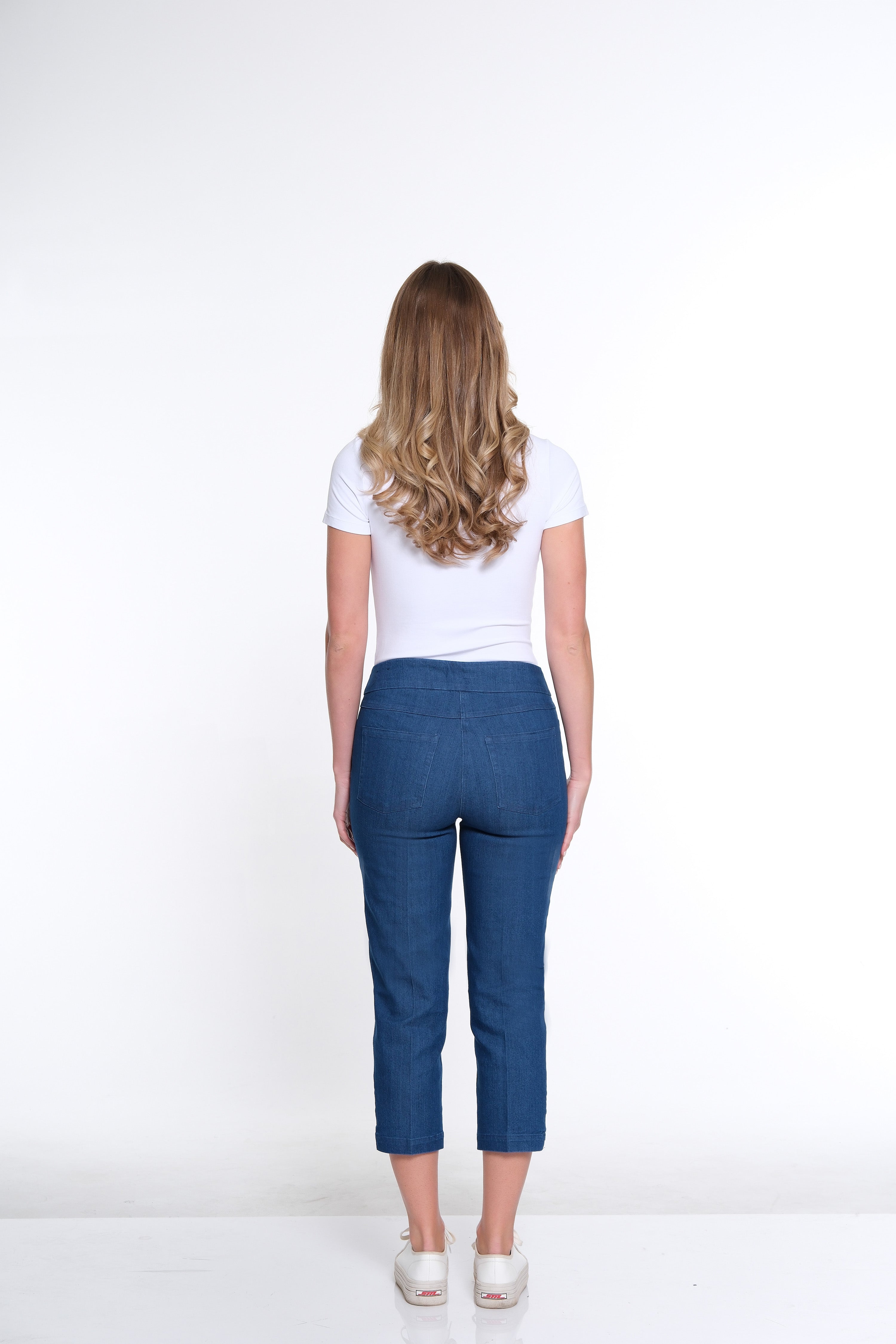 3-Strap Hem Crop Pant - Denim