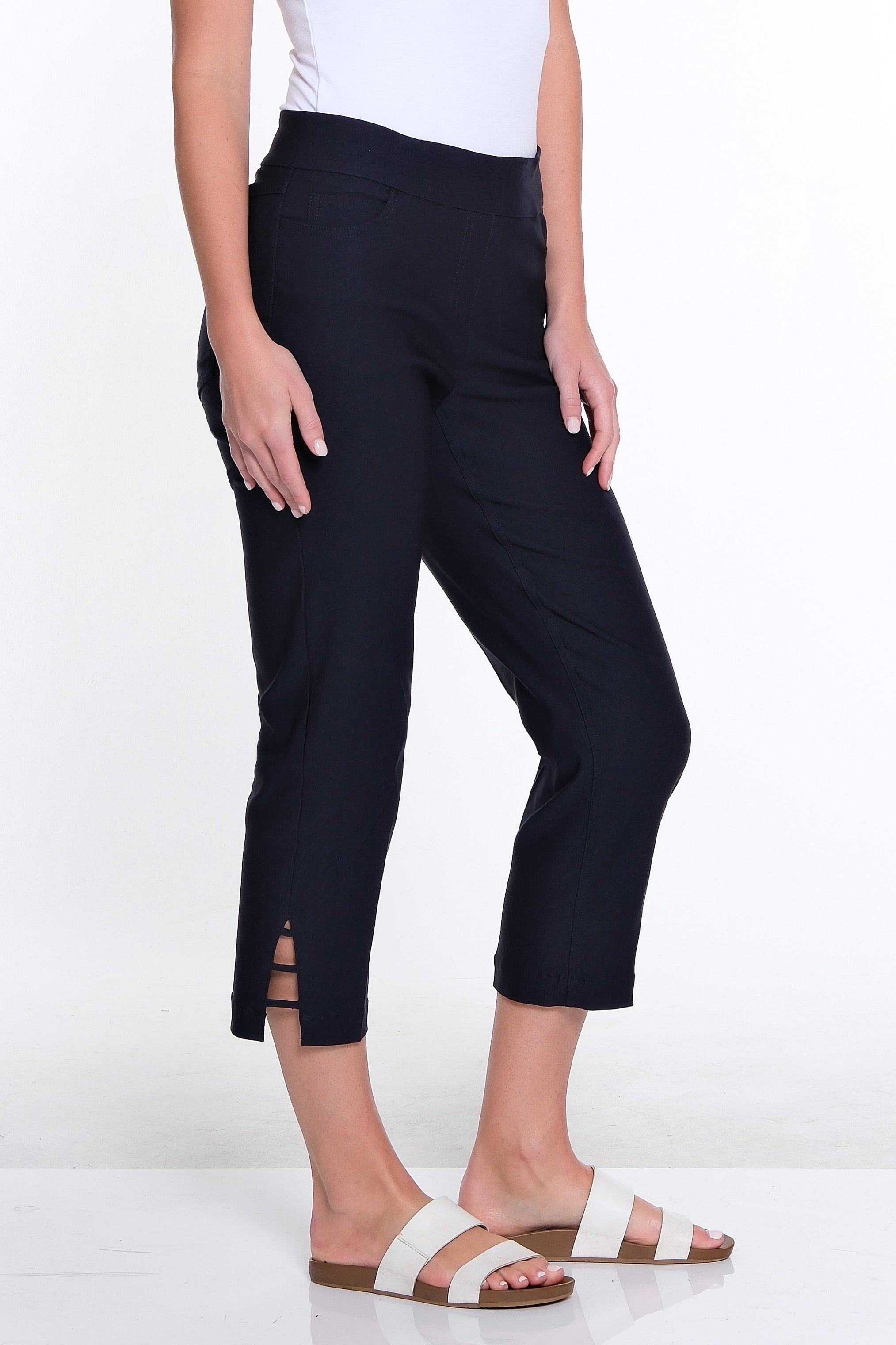 3-Strap Hem Crop Pant - Midnight Blue
