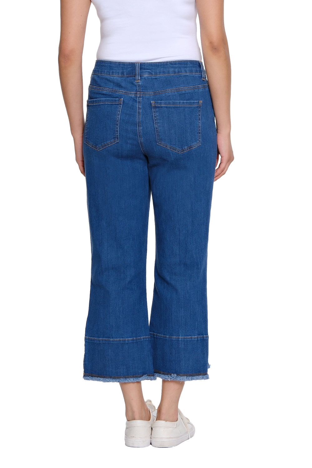Flare Leg Crop Pant with Fringed Trim - Missy