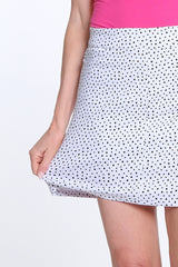 Pull-On Print Skort - Black Dot Print