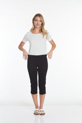 Pull On Black Capri Pants With Pockets