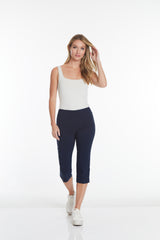 Pull On Capri Pants With Pockets - Midnight