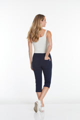 Pull On Capri Pants With Pockets - Midnight