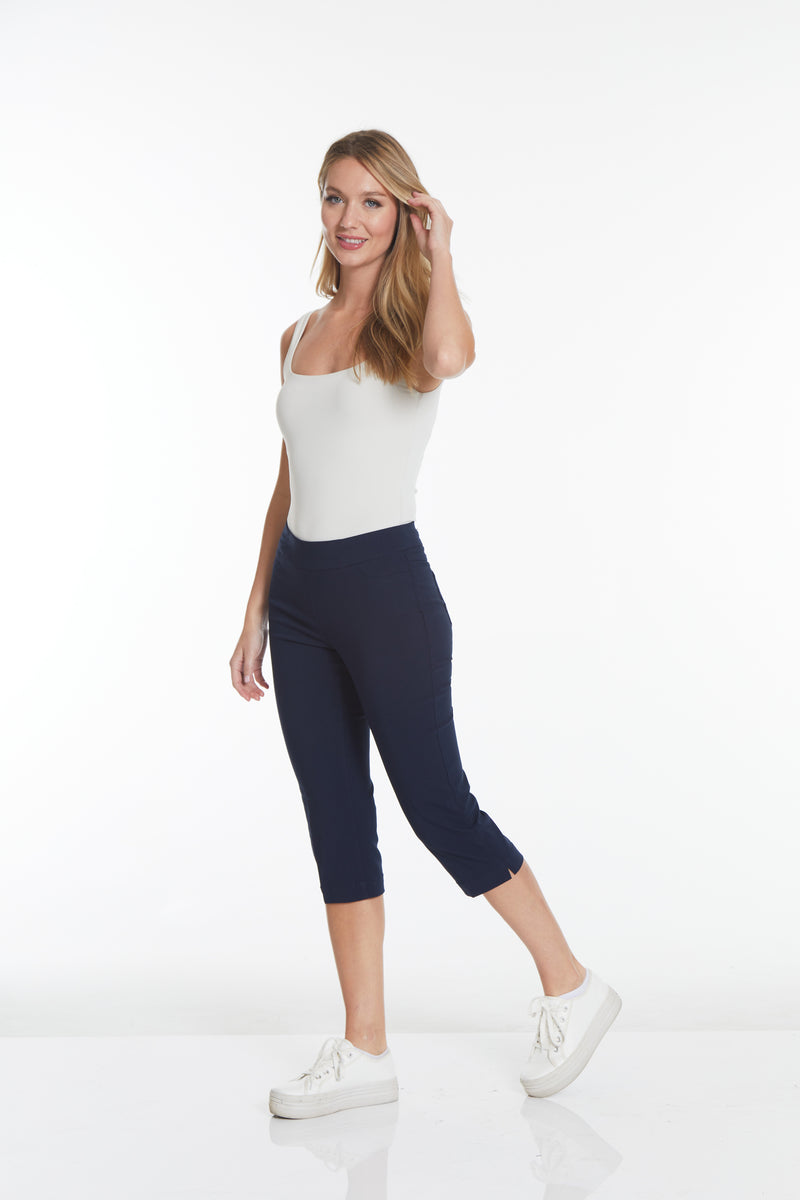 Pull On Capri Pants With Pockets - Midnight