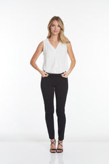 PULL ON NARROW LEG PANT - Black