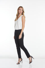 PULL ON NARROW LEG PANT - Black