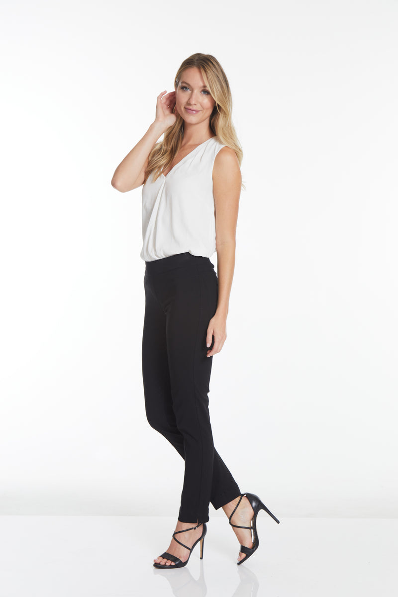 PULL ON NARROW LEG PANT - Black