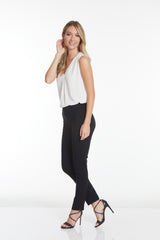 PULL ON NARROW LEG PANT - Black