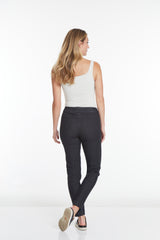 PULL ON NARROW LEG PANT - Black Denim