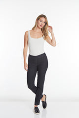 PULL ON NARROW LEG PANT - Black Denim