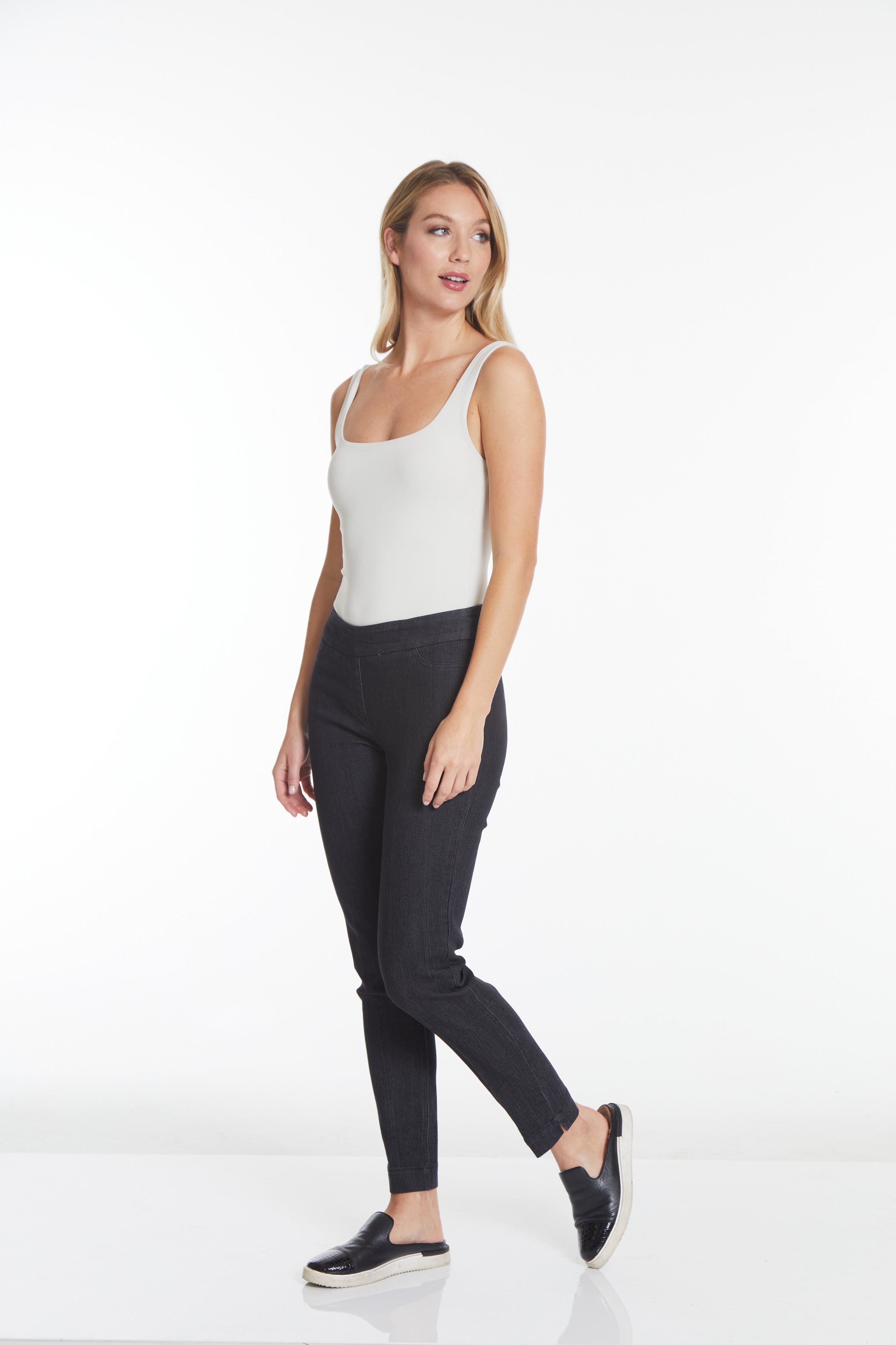 Pull-On Narrow Leg Pant - Black Denim