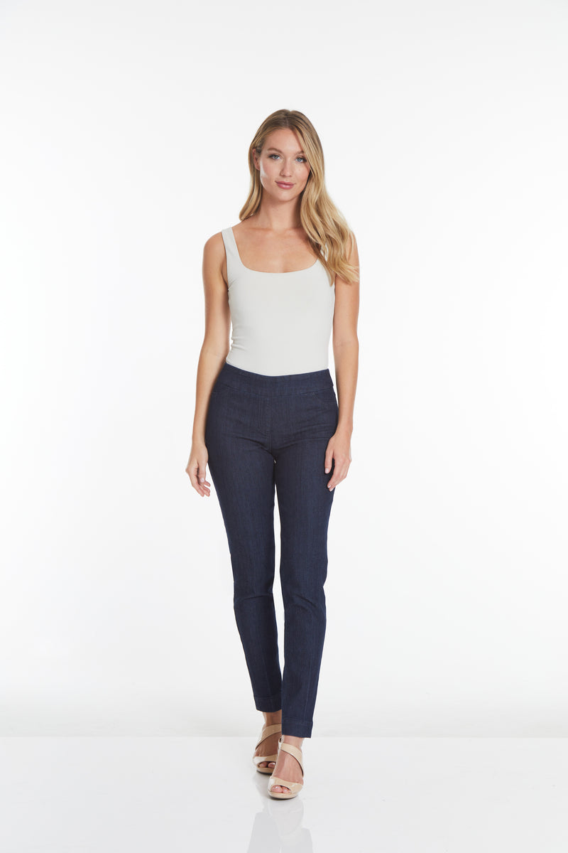 PULL ON NARROW LEG PANT - Denim