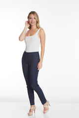 PULL ON NARROW LEG PANT - Denim