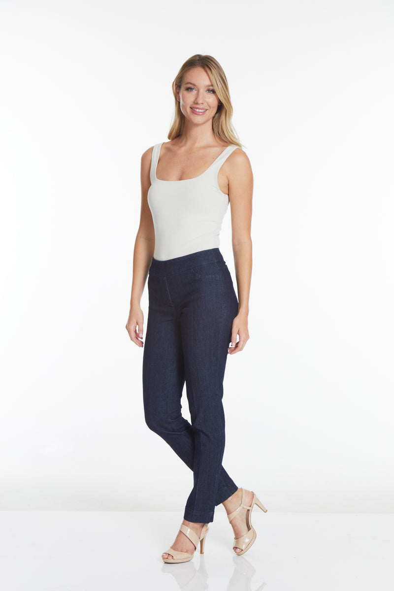 PULL ON NARROW LEG PANT - Denim