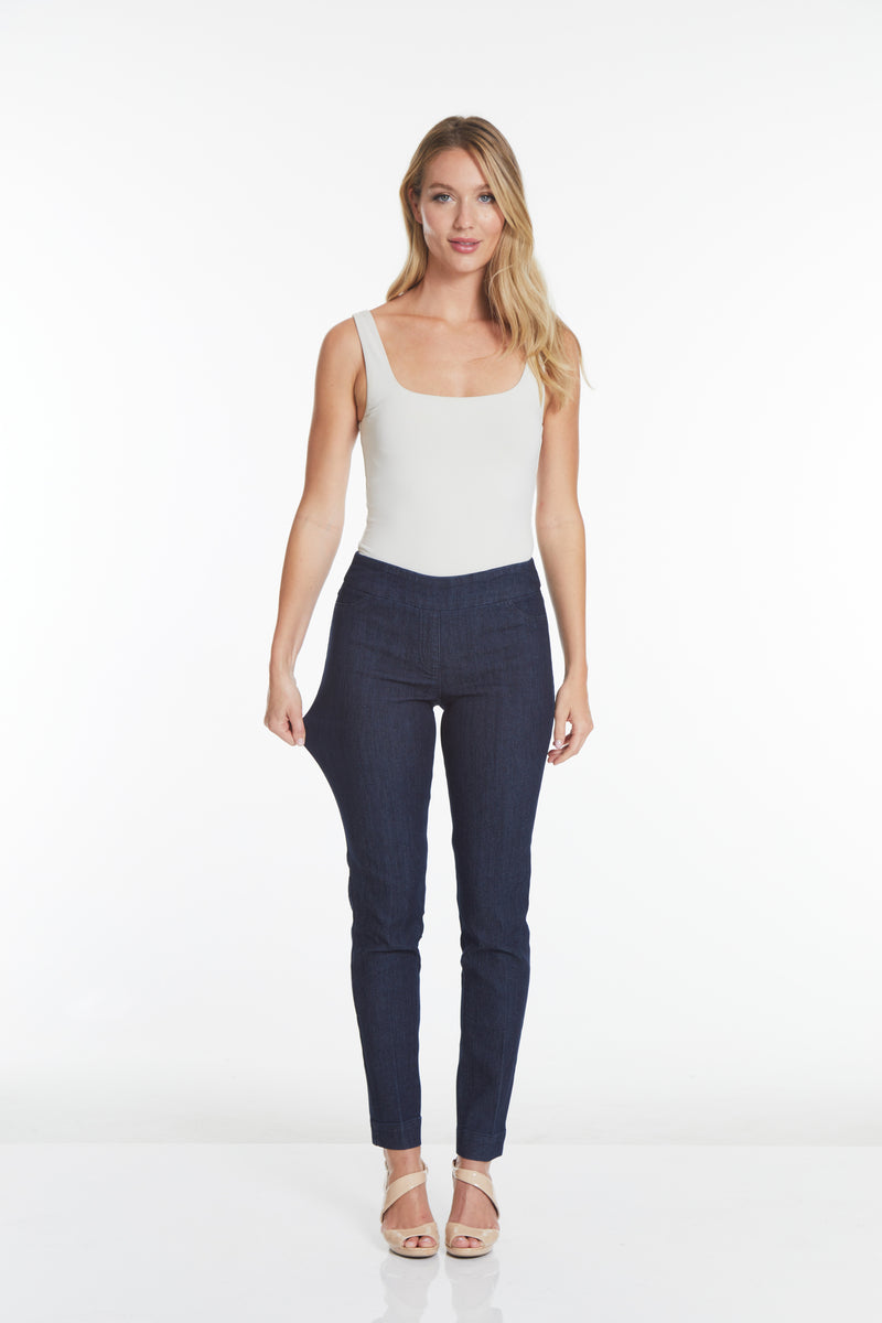 PULL ON NARROW LEG PANT - Denim