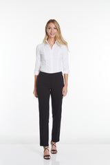 Pull-On Solid Relaxed Leg Pant With Faux Front Pockets - Black