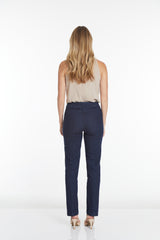 Pull-On Solid Relaxed Leg Pant With Faux Front Pockets - Denim