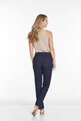 Pull-On Solid Relaxed Leg Pant With Faux Front Pockets - Denim