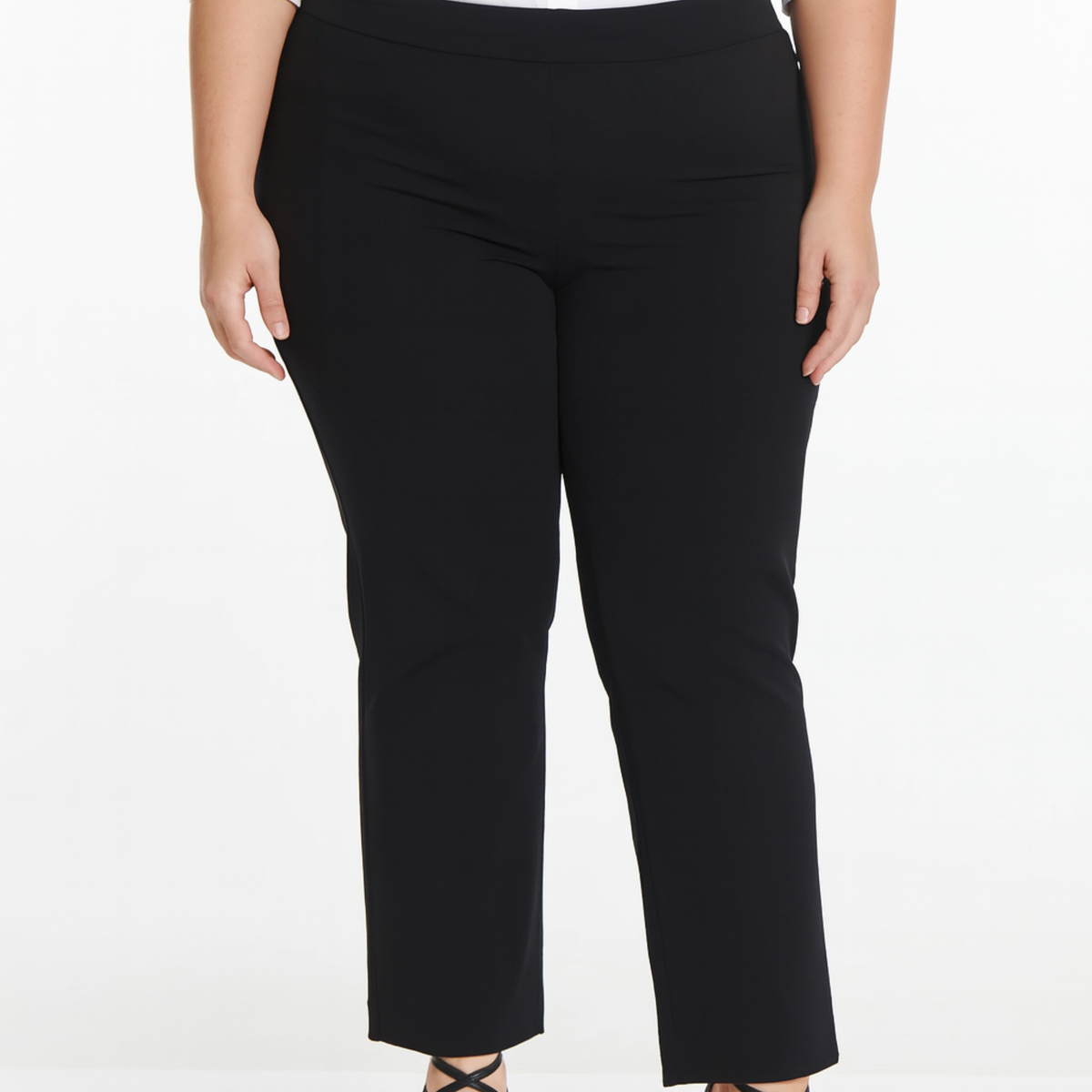 black dress pants plus size women Lee Women's Plus Size Wrinkle Free Relaxed Fit Straight Leg Pant