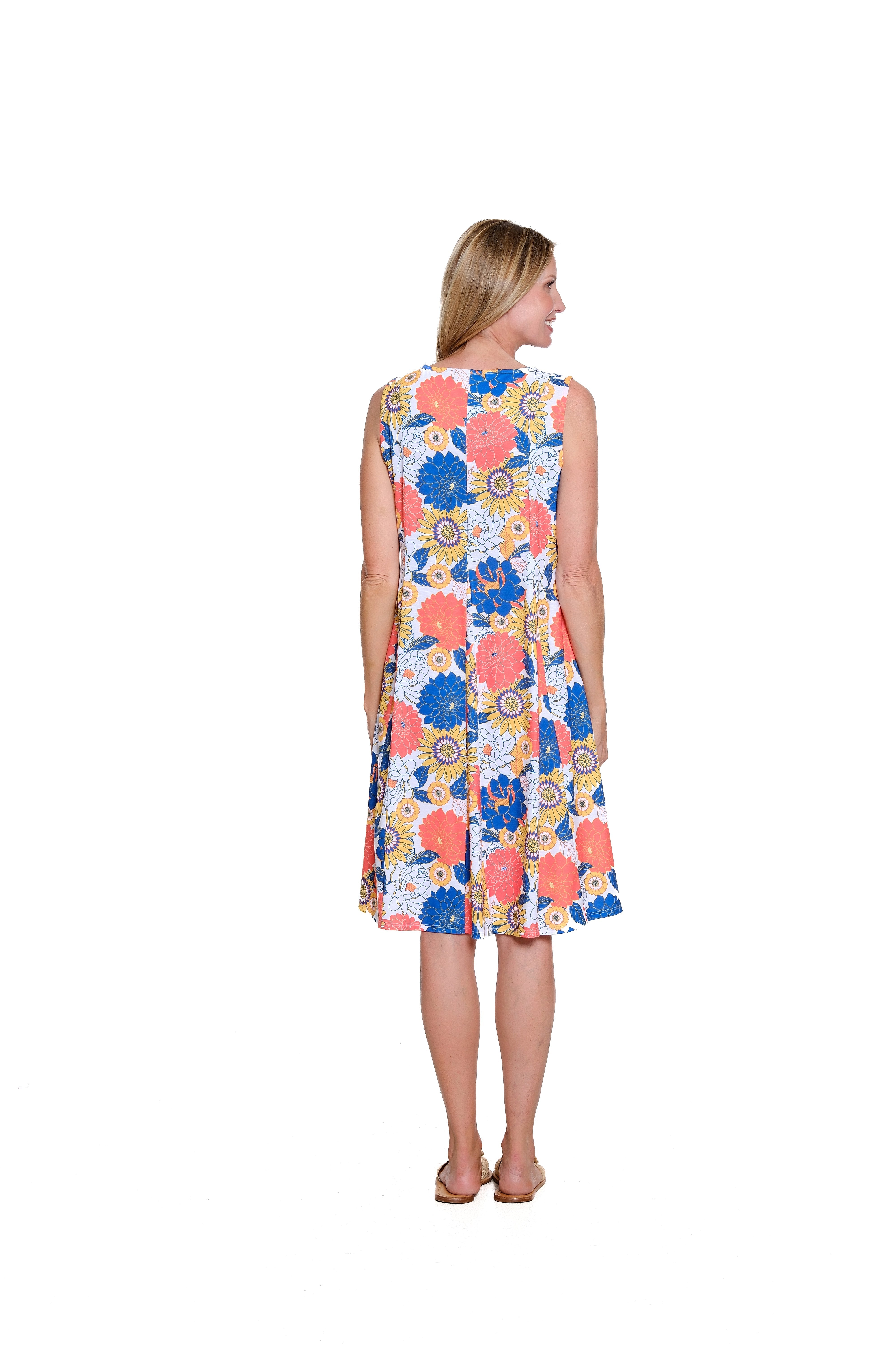 Printed Slub Knit Dress - Floral Multi