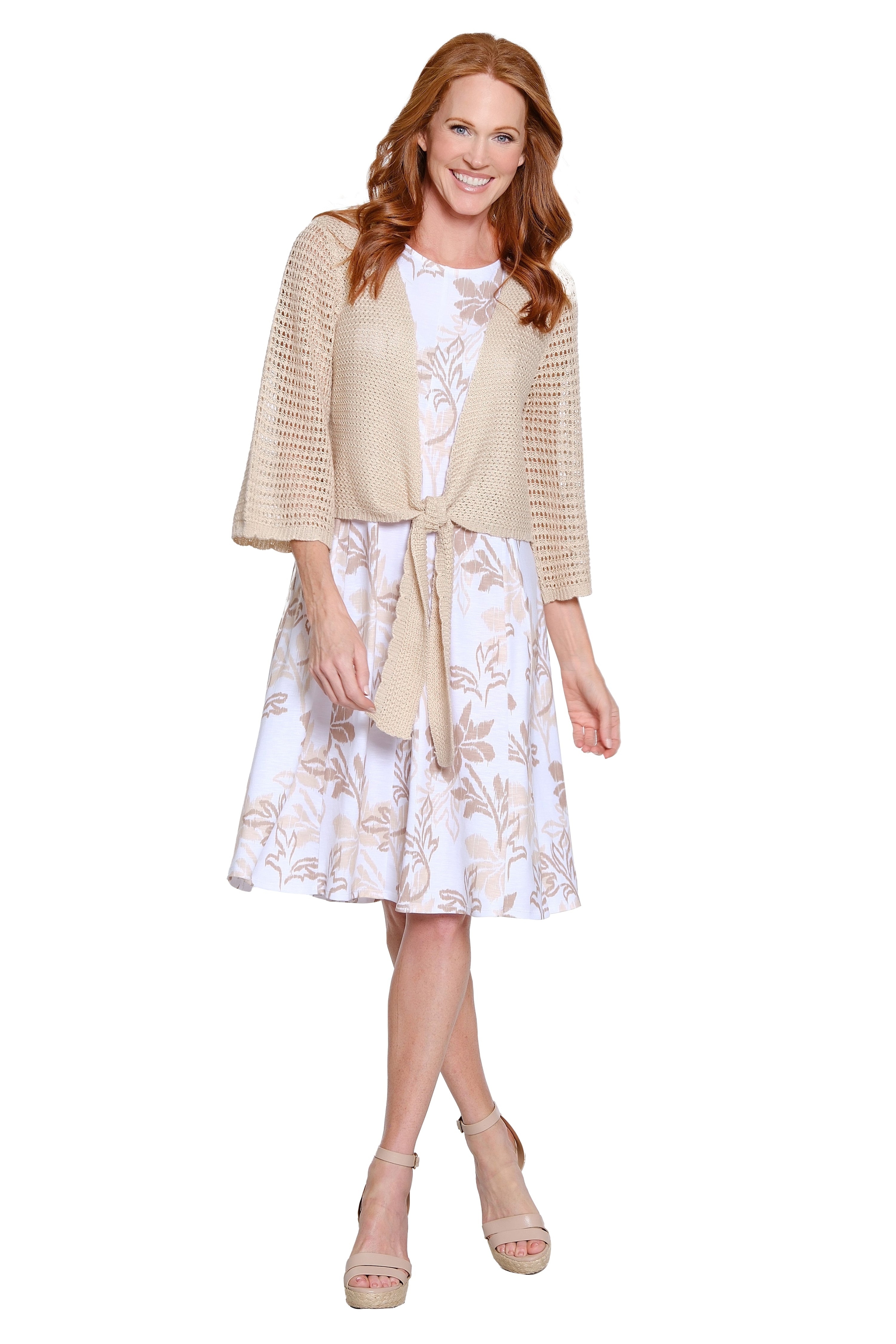 Printed Slub Knit Dress - Ikat Multi