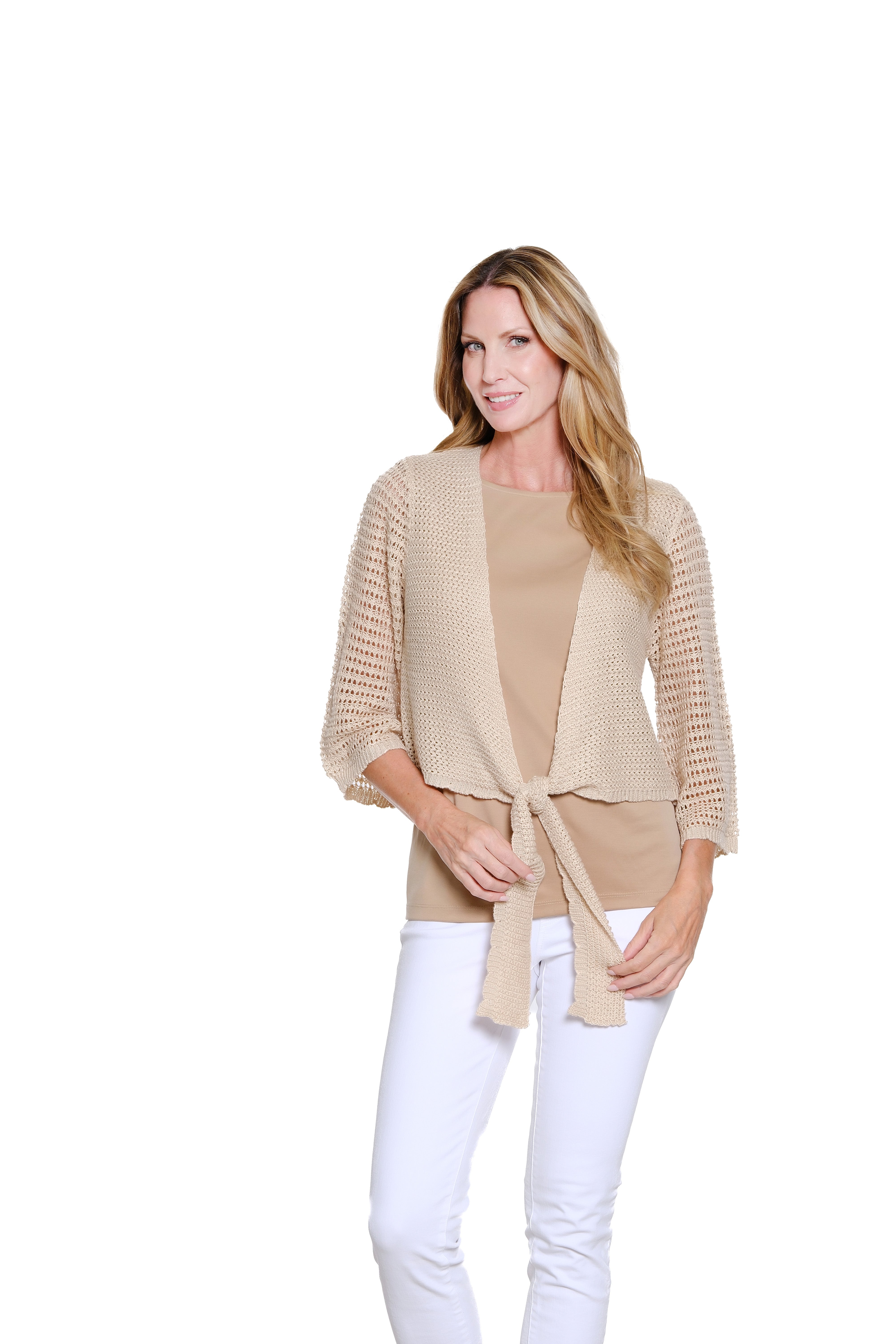 Tie-Front Knit Cardigan - Missy