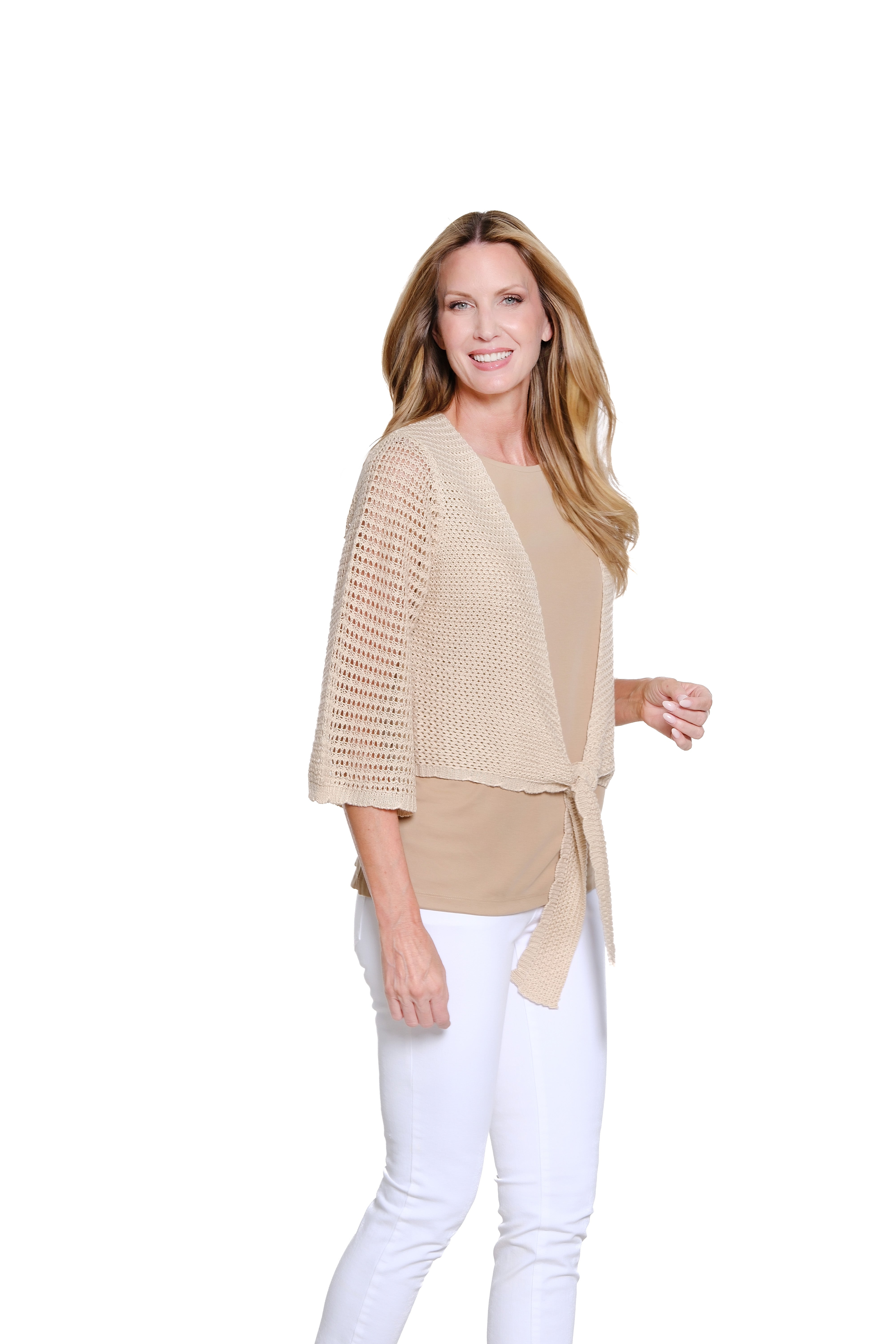 Tie-Front Knit Cardigan - Missy