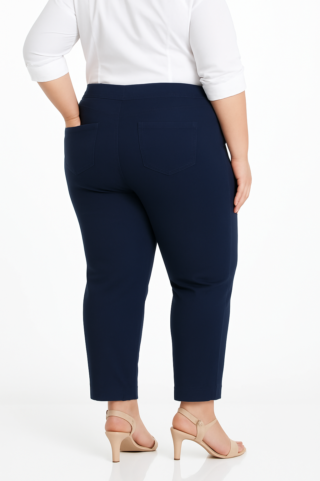 Plus Size Pull On Trouser Pants - Midnight Blue