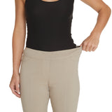 Plus Pull On Ankle Pant with Back Pockets - Stone