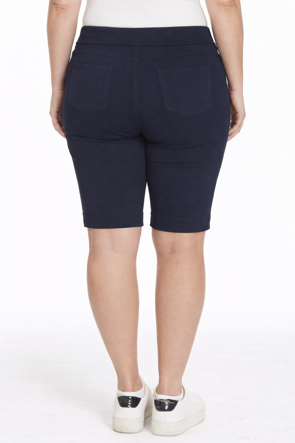 Plus Size Pull On Walking Shorts With Pockets - Midnight Blue