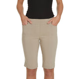 Plus Size Stone Pull On Walking Shorts With Pockets