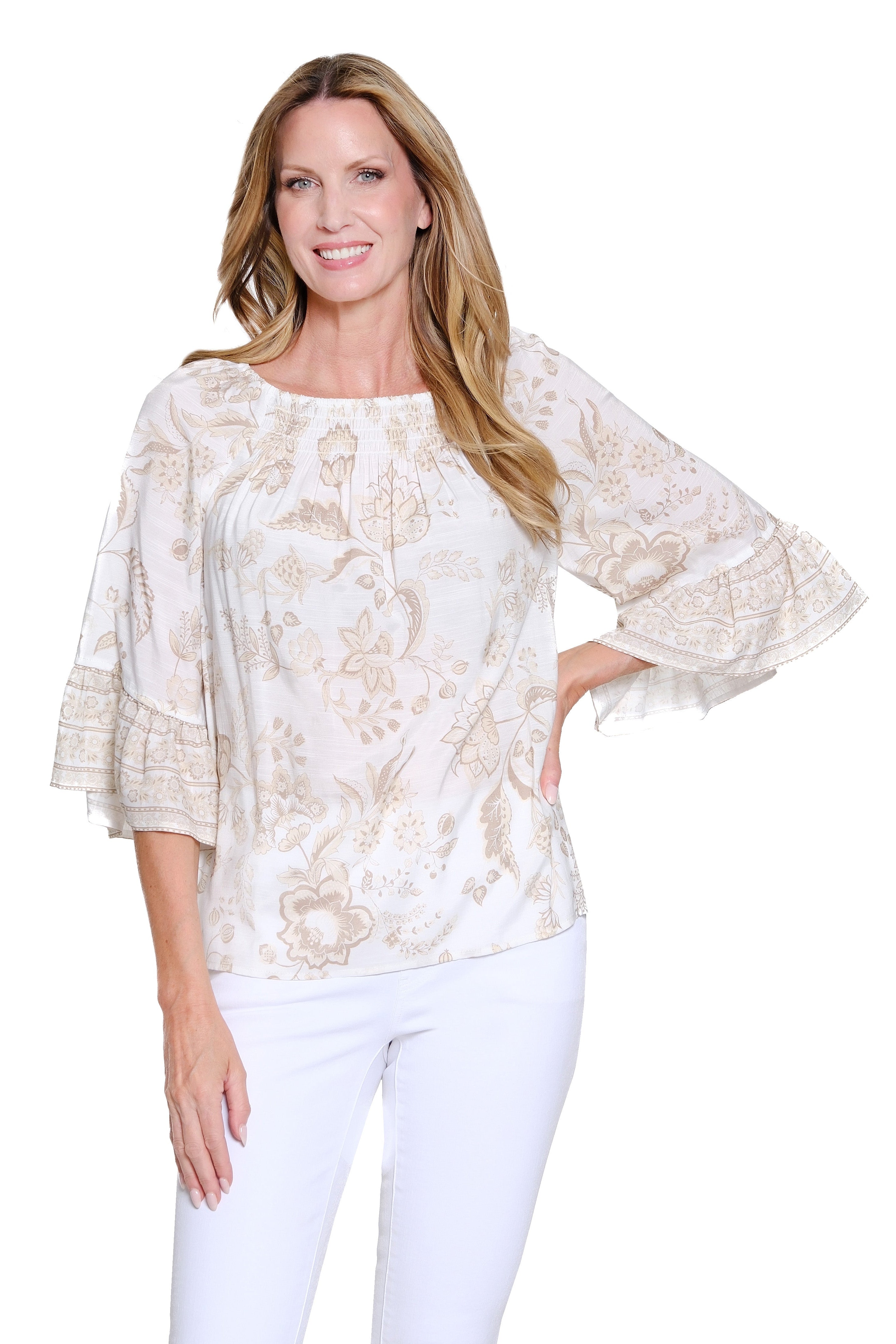 Multi Flounce Raglan Crinkle Woven Top - Petite