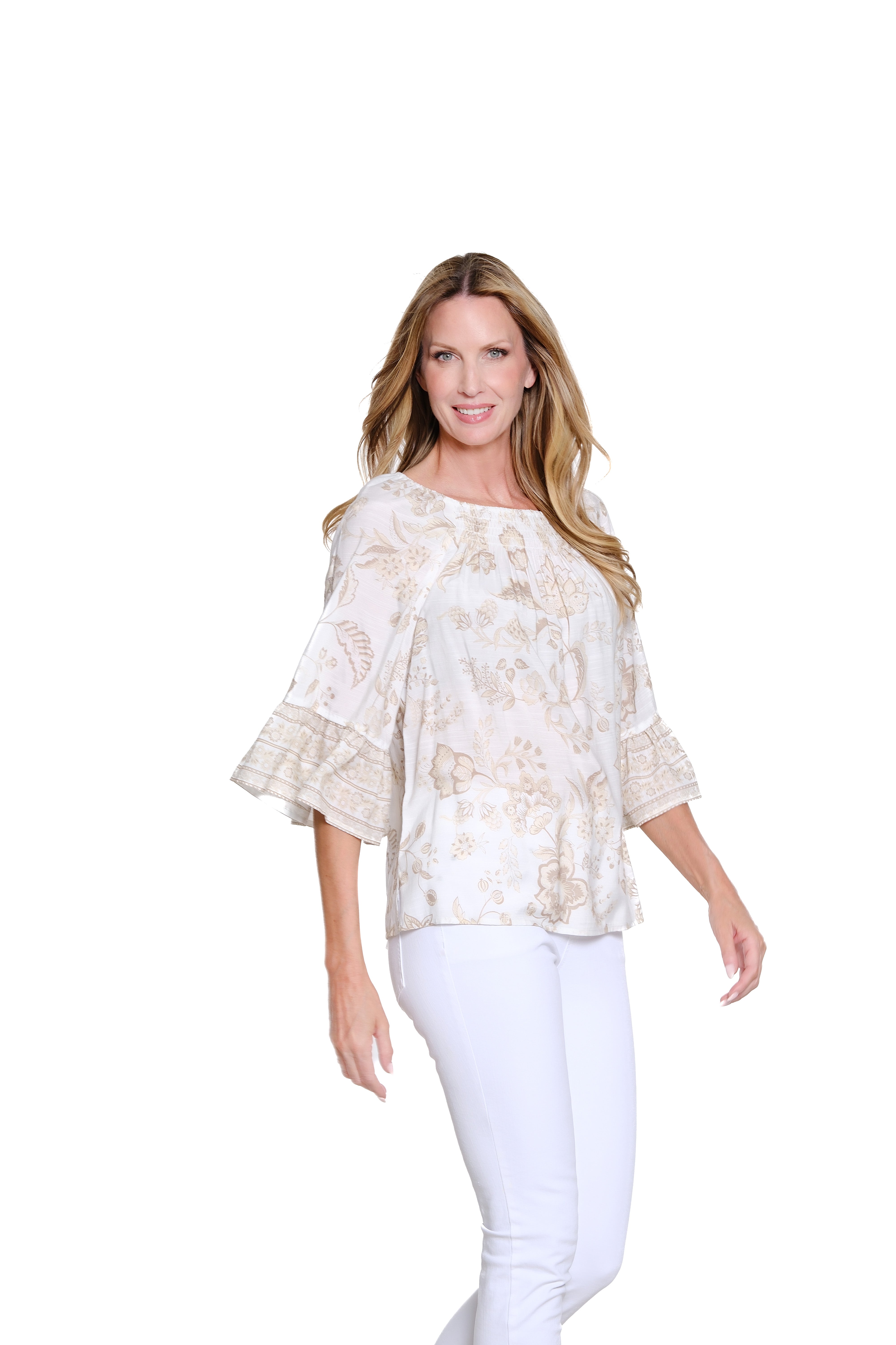 Multi Flounce Raglan Crinkle Woven Top - Petite