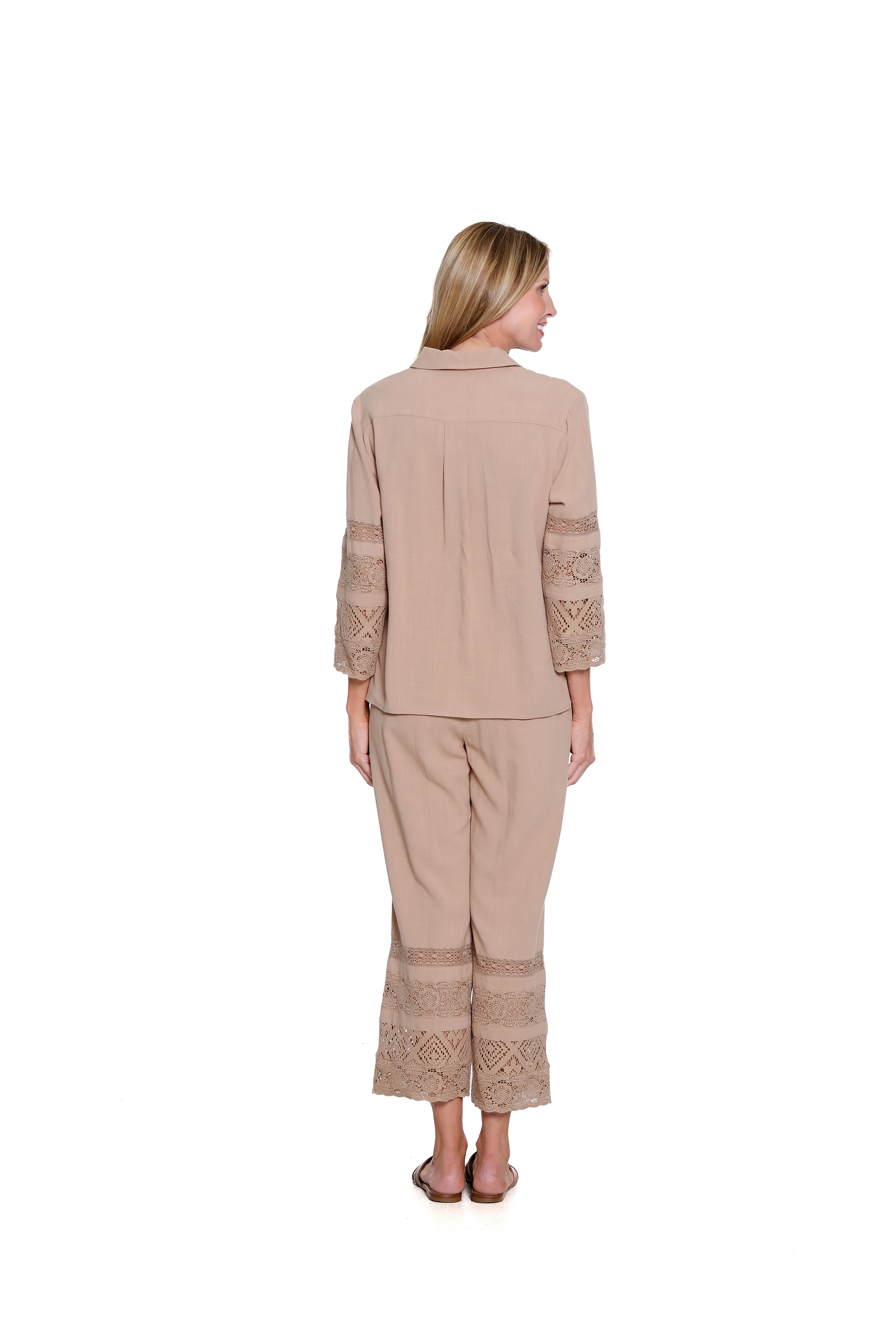 Drawstring Waist Crop Pant - Khaki