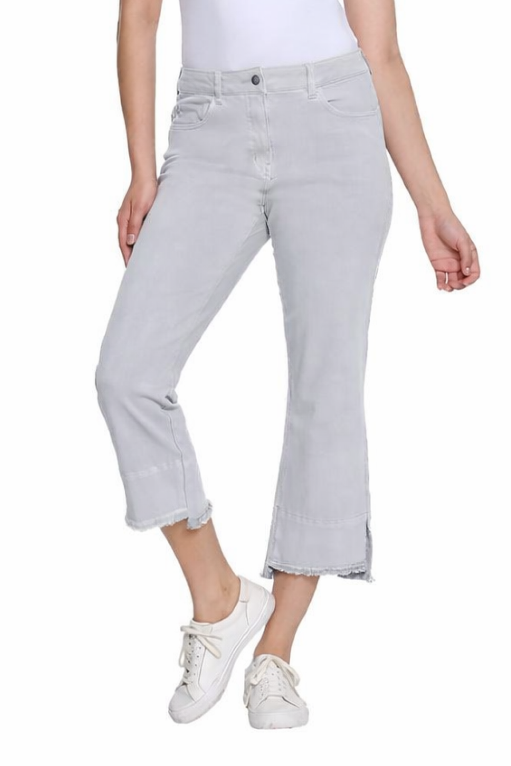 Garment-Dyed Stretch Denim Crop Pant  - Petite