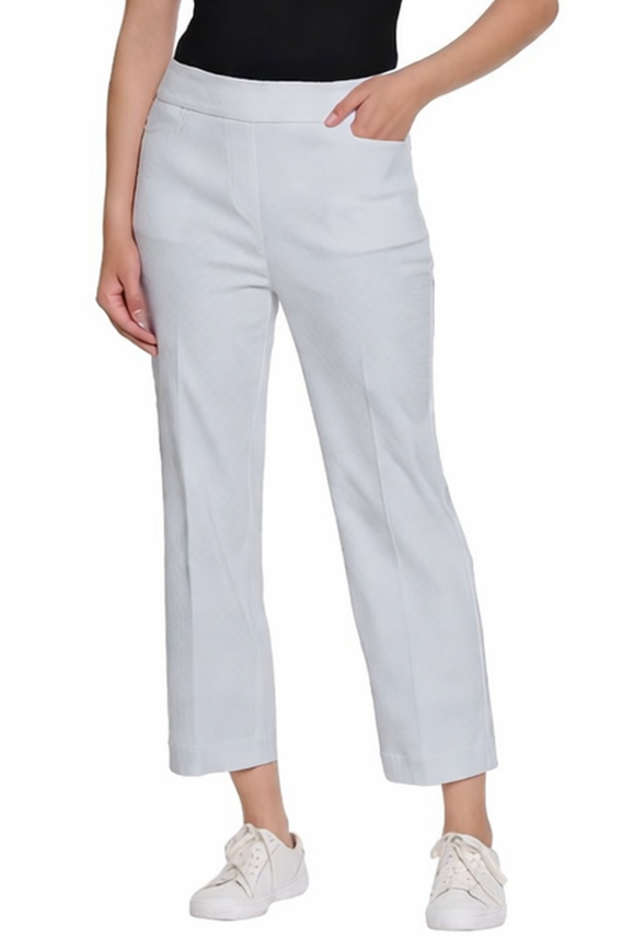 Jacquard Woven Crop Pant - Ice Grey