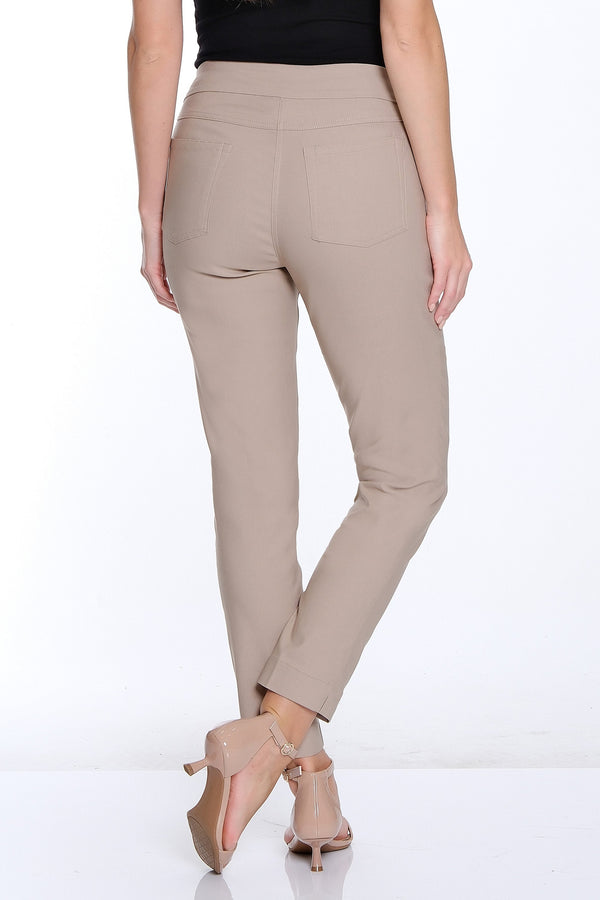Solid Fine Line Twill Ankle Pant - Stone