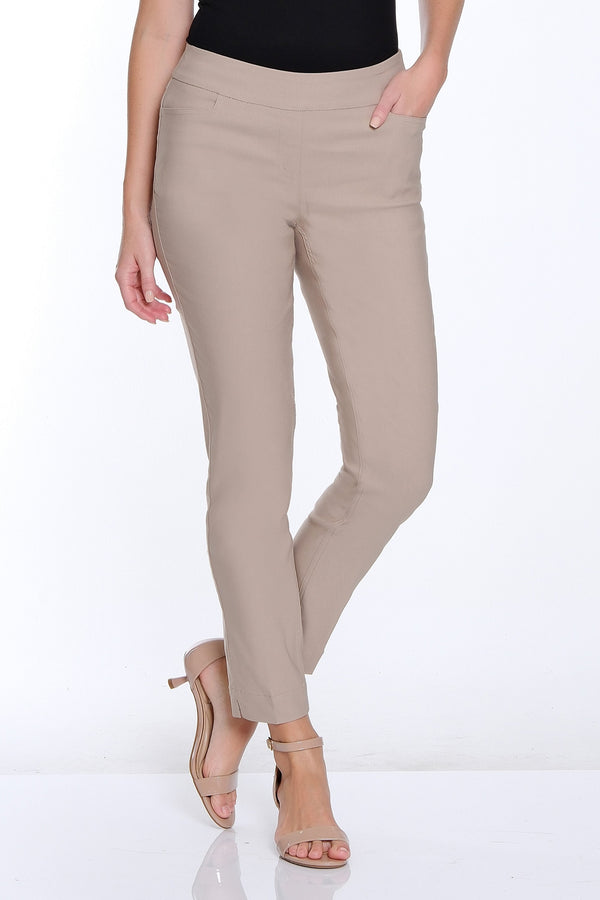 Solid Fine Line Twill Ankle Pant - Stone