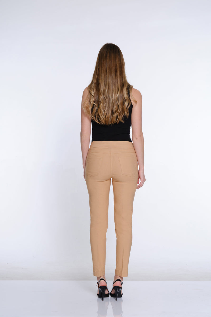 Solid Fine Line Twill Ankle Pant - Camel